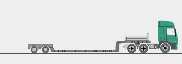 Tiefbettauflieger: 2 Achsen, bis 27 to Ladungsgewicht